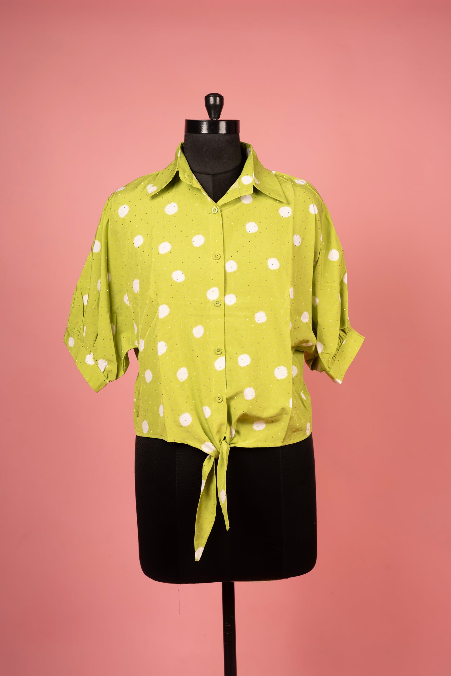 The Polka-Dot Tie-Front Blouse
